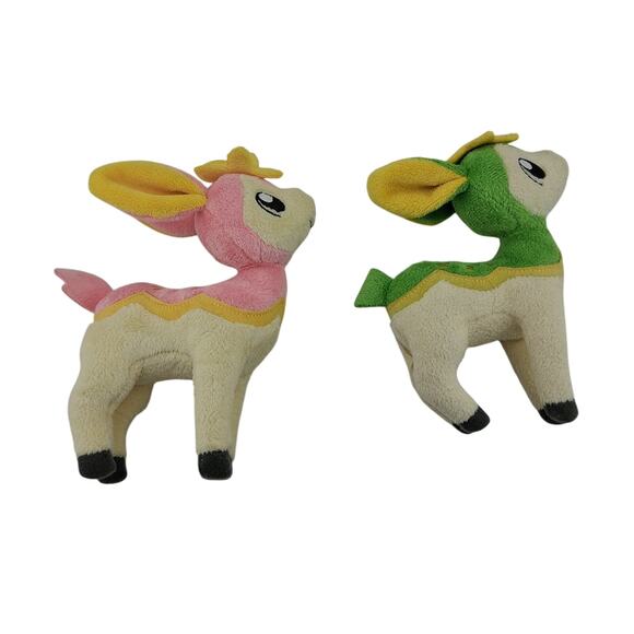 2 Pokemon Deerling Summer Green + Spring Pink Plush Stuffed Animals Deer Toy - Picture 2 of 5